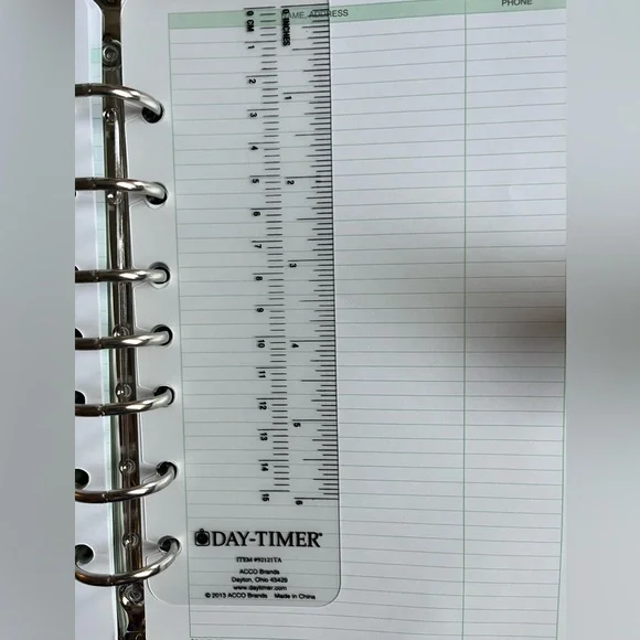 Vintage Day-Timer Black Leather 7-Ring Planner Organizer Binder Snap Like New - Picture 4 of 14